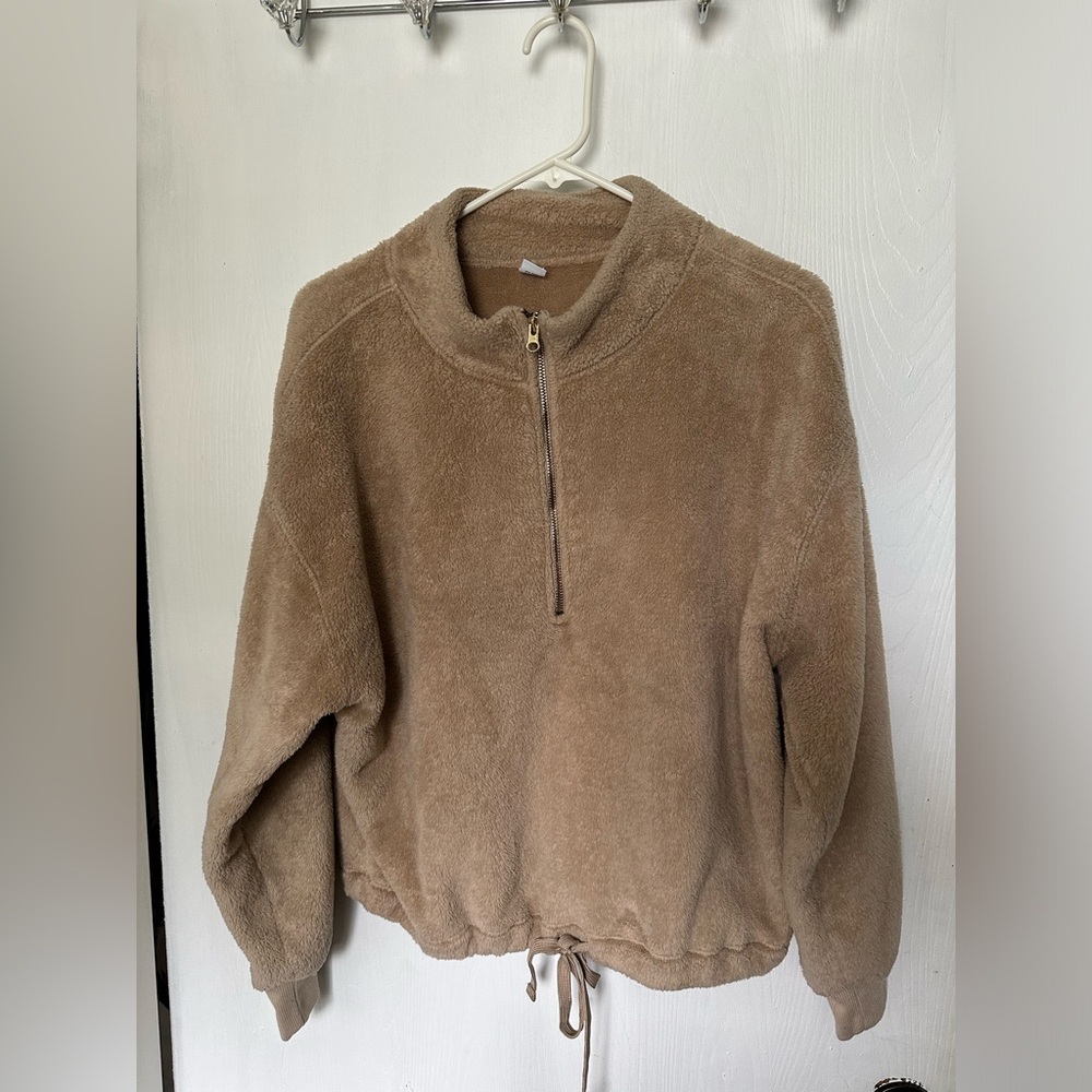 Old Navy tan half zip sweatshirt